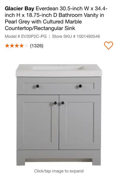Boxed New 30 inch bathroom vanity with marble countertops. The price includes delivery within ottawa...