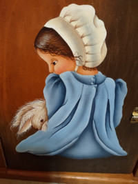 Painted little angel  girl  with bow tie cupboard