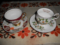 English bone china cups and saucers