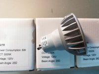 10 Pack GU10 LED Bulb 6W 3000K 120V 25D