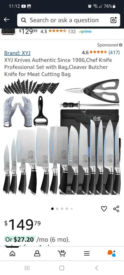 XYJ chef professional Knife Set brand new , View more