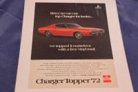 1972 Dodge Charger Topper Original Ad