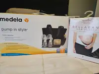 Double breast pump and belly band