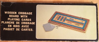 Planche de cribbage en bois avec jeu de cartes (3 voies).