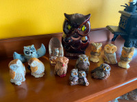 Vintage Collection of Various Owl Ornaments