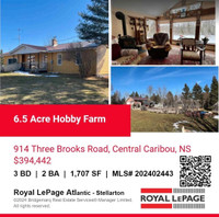 6.5 acre Hobby Farm Central Caribou NS
