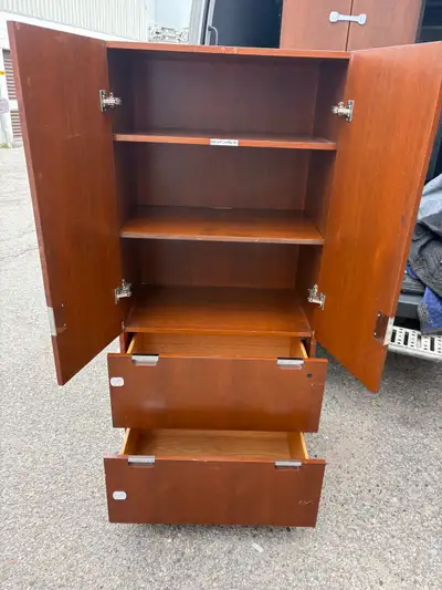 Free delivery used Wooden Cabinet with Shelves and Drawers, View more