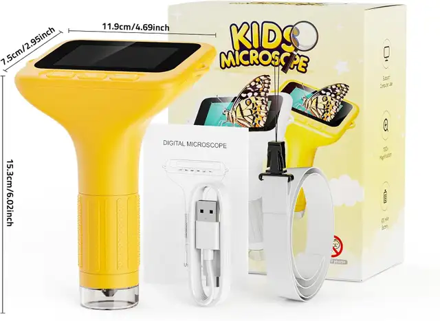 Microscope for Kids, 3'' Digital Handheld Kids Microscope 1000X | Toys ...