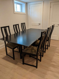 Ikea Black Dining Table and chairs 