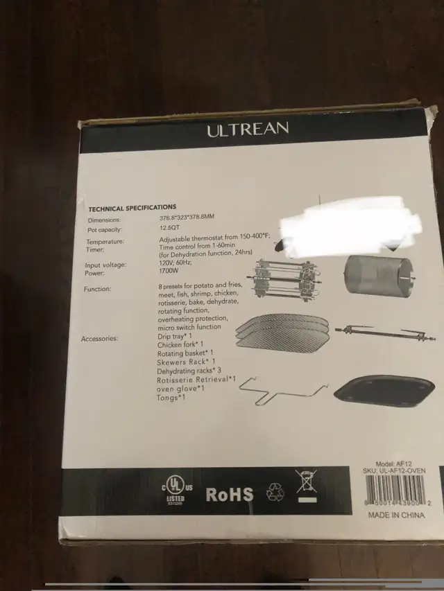 Ultrean Air Fryer Oven in Other in Markham / York Region - Image 5