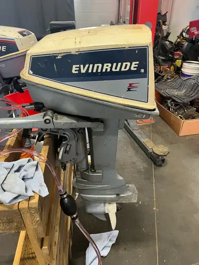 8hp Evinrude Outboard. Runs and works as it should. No fuel take Make me an offer