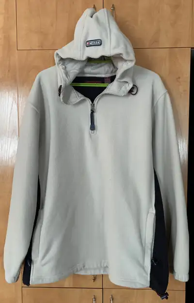 Manteau de polar unisexe beige et marine medium-large de qualité, View more