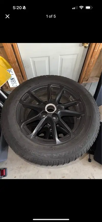 255/55/18 18 INCH CAYENNE RIMS OEM/FACTORY USED FOR 2 SEASONS NO DAMAGE, PLACK LIQUID WRAPPED CAN BE...