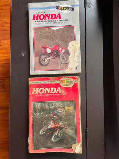 Honda dirt bike repair manuals. Asking $15 for the set