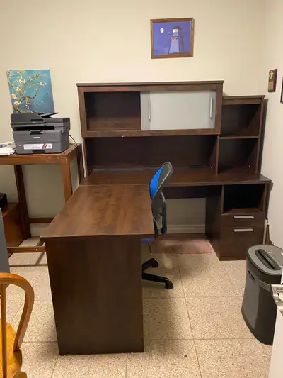 L-Shaped Desk with Hutch, View more