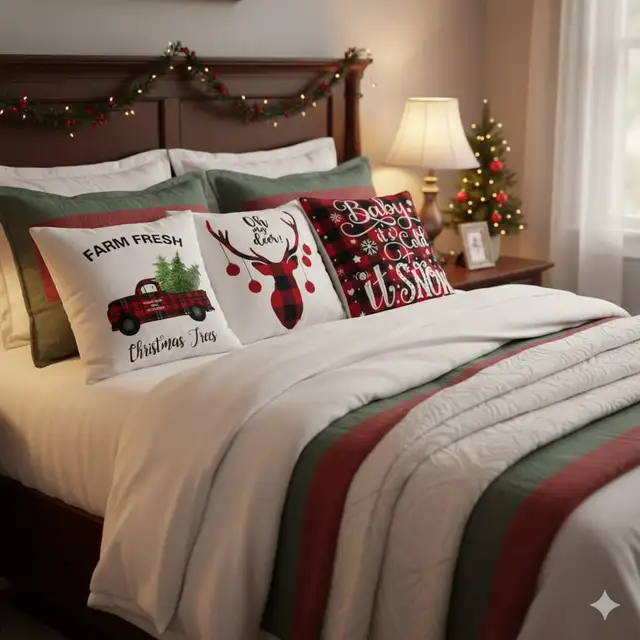Cozy Christmas Cushion Collection, Set of 4 Covers - 10$ in Holiday, Event & Seasonal in Mississauga / Peel Region - Image 2