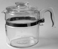 Pyrex 6 Cup Glass coffee pot Stovetop Percolator #7756 With Inserts