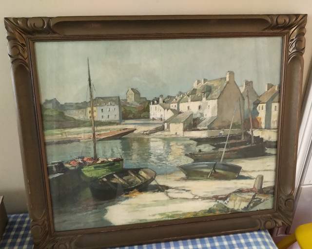Large Watercolour? / Print, Framed Under Glass, Beautiful Frame in Arts & Collectibles in Stratford