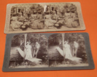 Underwood & Underwood Stereo View Cards - Say Girls -Fishing