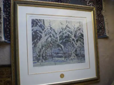 A.J. Casson - " Snow Laden Spruce " - Limited Edition Print -, View more