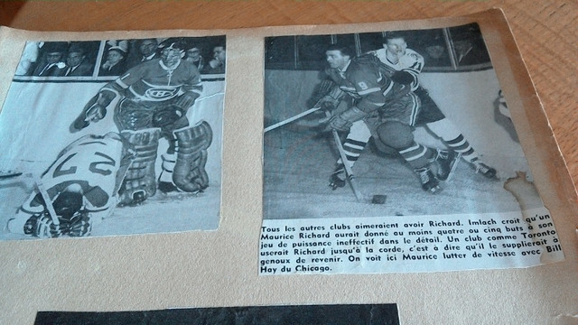 Vintage Hockey 1960  Photo Journal collée J.Guy Talbot dans Art et objets de collection  à Laval/Rive Nord - Image 3