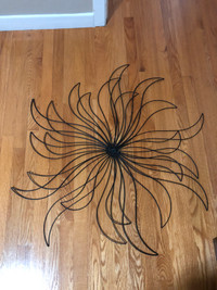 Fleur décorative mural noire-38 pouces par 38 pouces