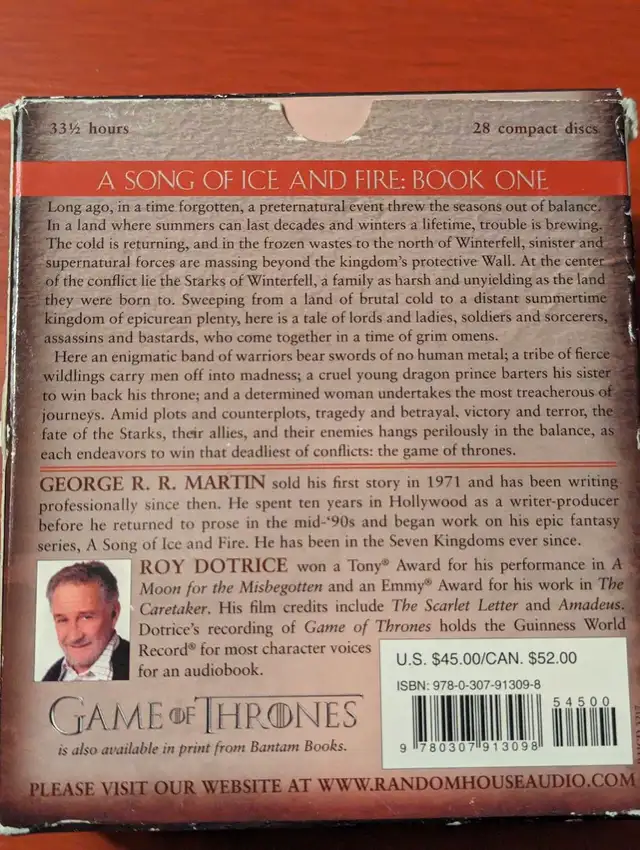 George R. R. Martin Song of Ice and Fire Audiobook CD63848996577153121