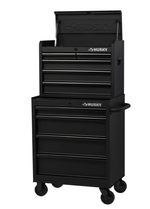 Husky Ensemble Coffree à 9 Tiroirs et Armoire de 27" Noir Rangement