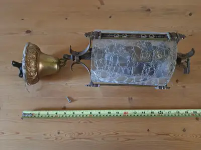 Luminaire suspendu métal et verre antique, View more