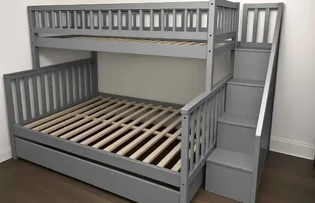 Twin over Full Standard Bunk Bed with Staircase in Beds & Mattresses in Oshawa / Durham Region - Image 2
