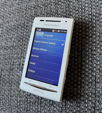 Sony Ericsson Xperia X8 White Pink Good condition, unlocked, runs android Charger included