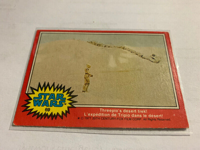 1977 Topps Star Wars Series 2 Card #69 'Threepio's Desert Trek! dans Art et objets de collection  à Longueuil/Rive Sud