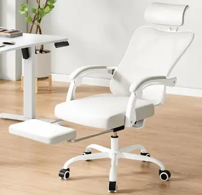 Ergonomic Office Chair W/ Headrest Retractable Footrest K8474, View more