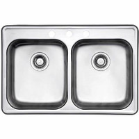 TWIN SINK 32 X 21 INCHES, 3 HOLES FOR SPOUT