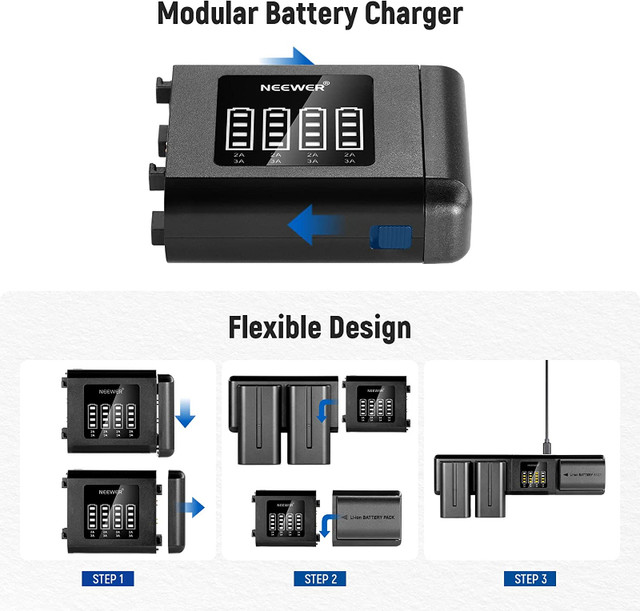NEW: NEEWER SN4 Modular Camera Battery Charger for Sony in Other in City of Toronto - Image 2