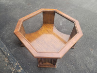 Vintage Coffee Table with Glass Top
