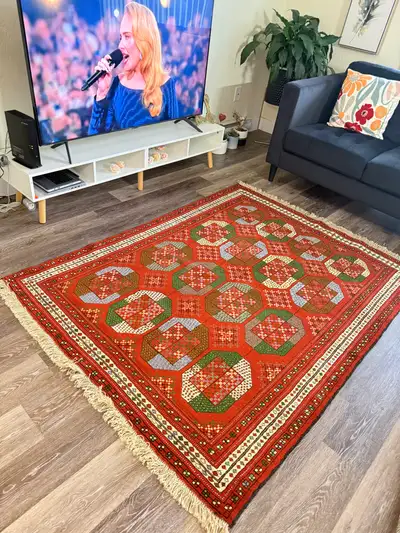 Rug#81-Persian Handwoven wool (silk highlighted) Ghuchan Rug-420, View more