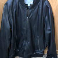 Men’s leather jacket black size large. Barely worn brand new.