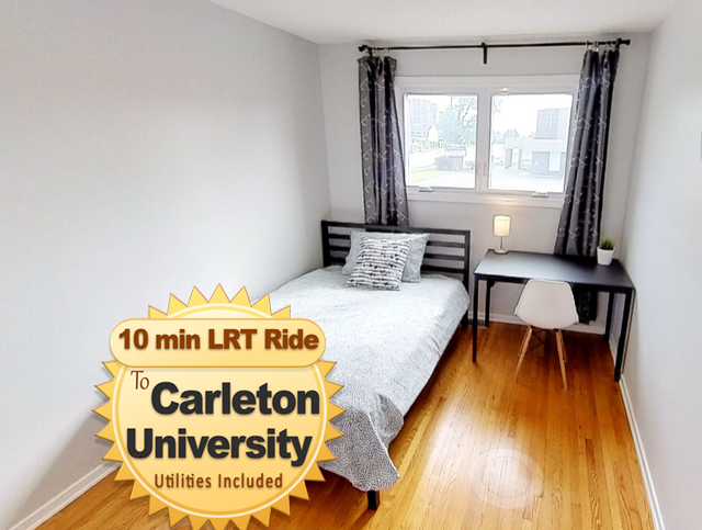 Furnished Room All inclusive Semi Private Bath 6 min LRT Station