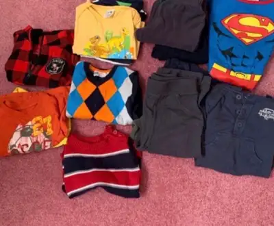 BABY BOY CLOTHES AND DIAGO BLANKET LOT $20., View more