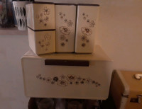 EKCO vintage 5 metal storage containers breadbox