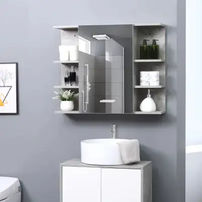 Medicine Cabinet with Mirror, Cement-Like Contemporary Bathroom, View more