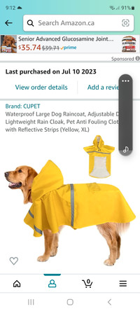 XL dog raincoat