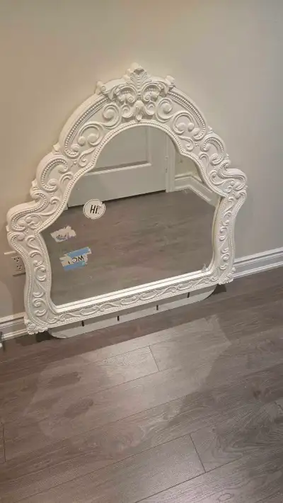 White ornate mirror, View more