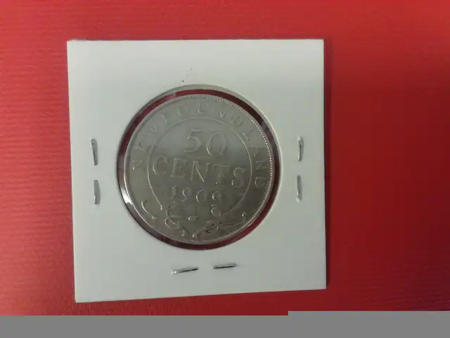1909 Newfoundland Fifty Cents Coin in Arts & Collectibles in Mississauga / Peel Region - Image 3