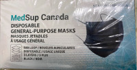 New Box of 3-Layer Black Masks (50 count)