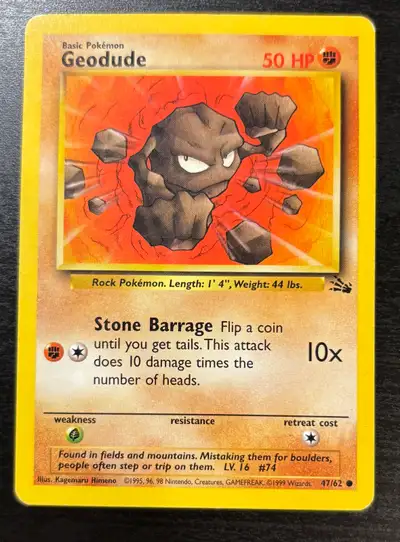 99 Pokemon Fossil Geodude #47/62, View more
