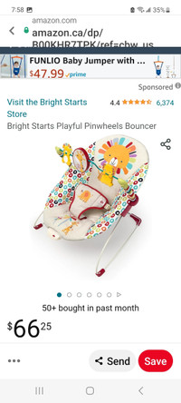 Bright Starts playful pinwheels vibrating bouncer