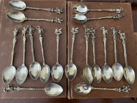 Vtg collection silver spoons Italy