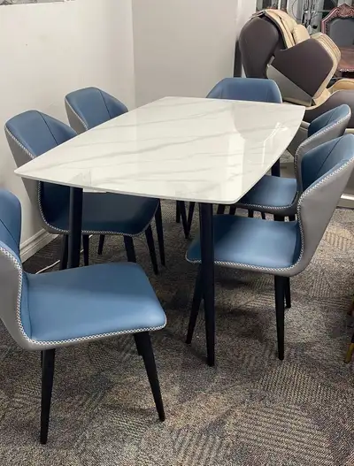 Must Go ~ Marble 6 Seater Dinning Set with Free Delivery!!, View more